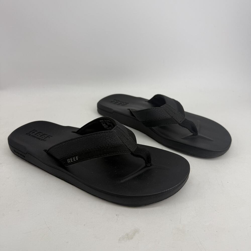 Reef Cushion Sandals Mens Size 8 Black Thong Flip Flop Comfort Shoes G-17 CLC